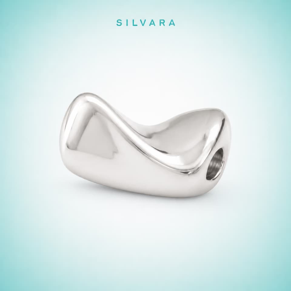 Бусина «Волна mini», цвет — серебро