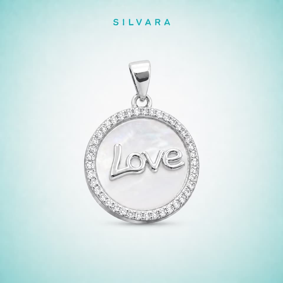 Подвеска Love, 18×2,5 мм, цвет — серебро