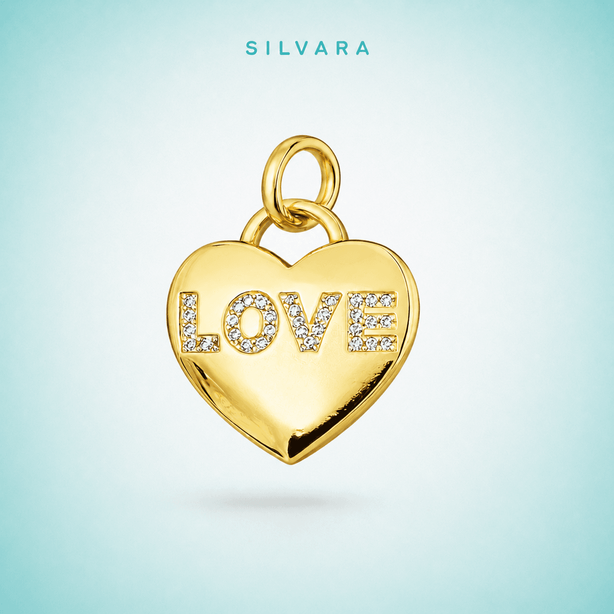 Подвеска «Сердце LOVE», цвет — золото