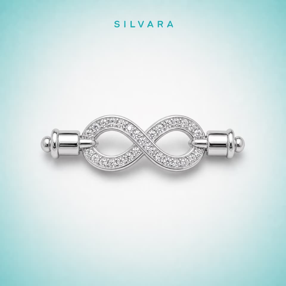 Замок «Бесконечность», цвет — серебро
