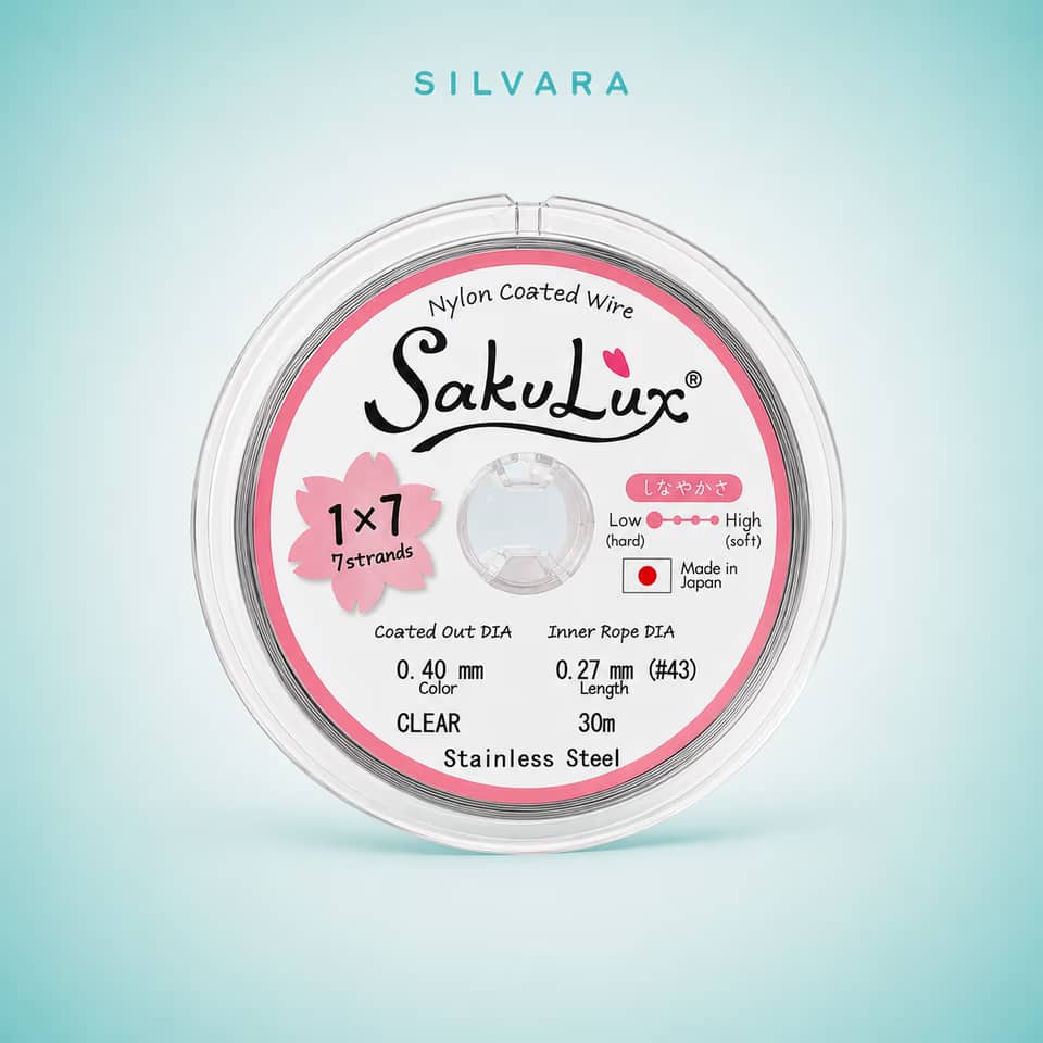 Тросик ювелирный SakuLux (Flexy7) 1×7 струн Серебро 0,4 мм 30 м