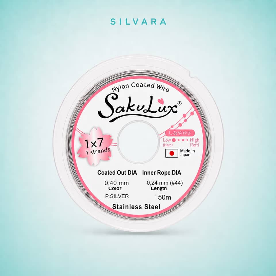 Тросик ювелирный SakuLux (Flexy7) 1×7 струн Серебро 0,4 мм 50 м