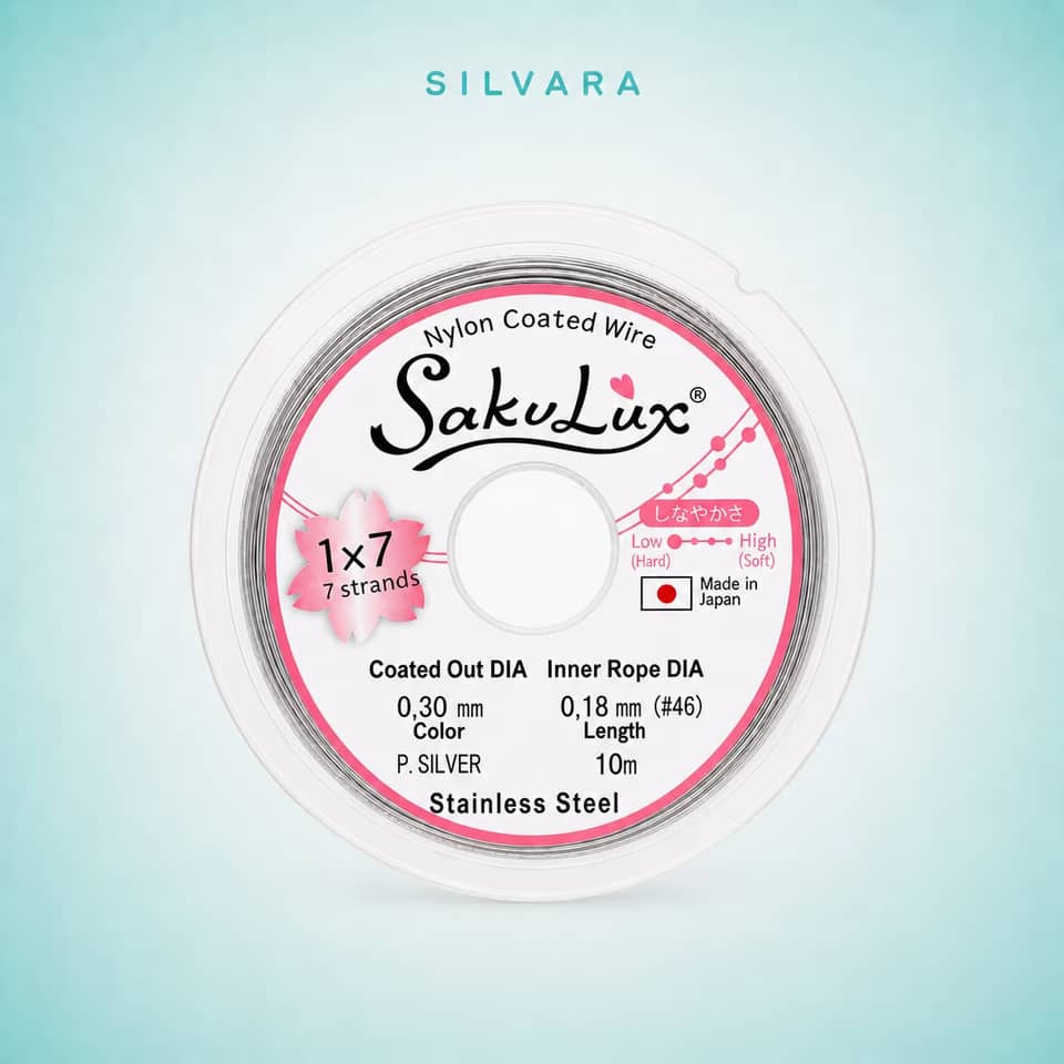 Тросик ювелирный SakuLux (Flexy7) 1×7 струн Серебро 0,3 мм 10 м
