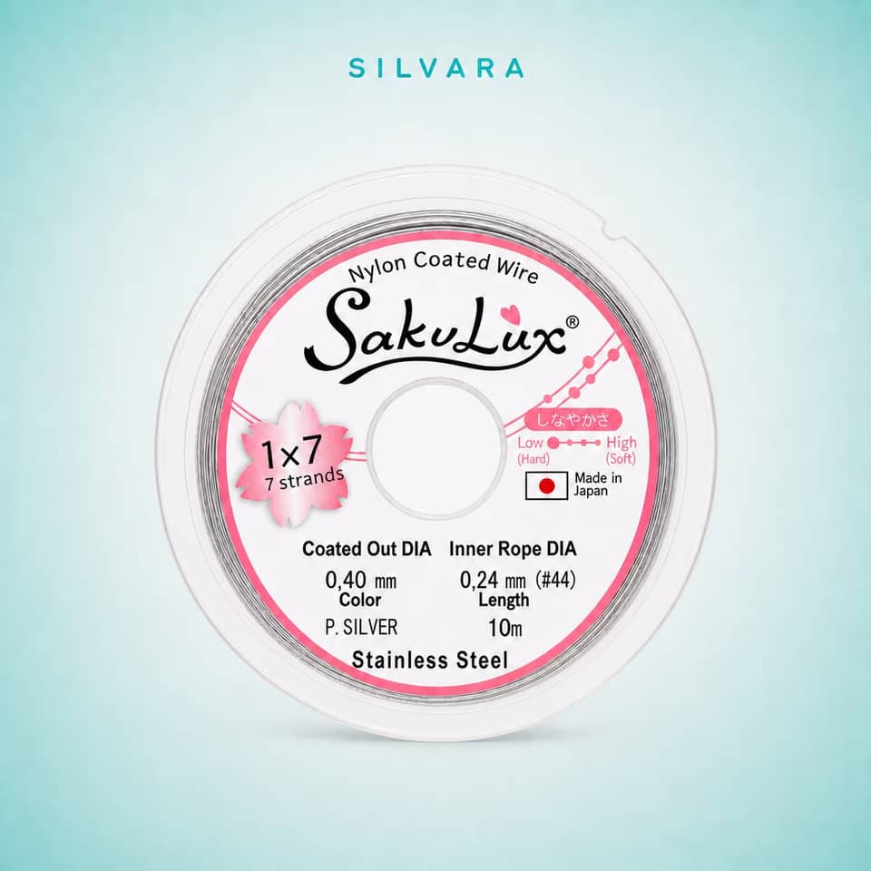 Тросик ювелирный SakuLux (Flexy7) 1×7 струн Серебро 0,4 мм 10 м